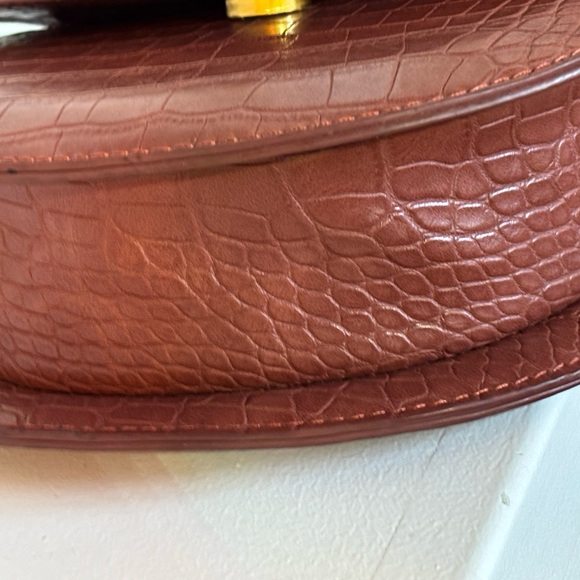 🍂Sweet Level Chic Croc-Embossed Crossbody Bag Rich Brown, Purse Scarf Included🍂 - Picture 13 of 16